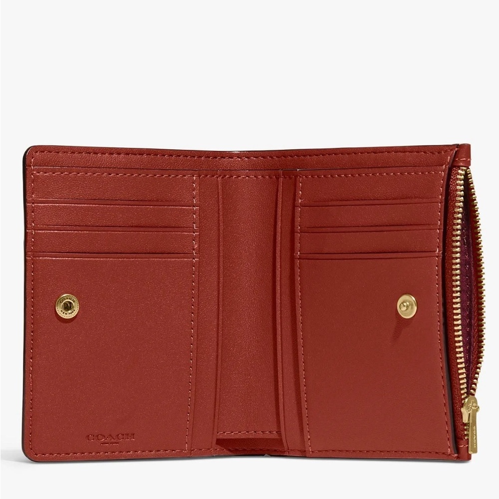 Coach 1941 Signature Logo Bi-Fold Classic Small Wallet Leather AUTHENTIC - Picture 14 of 15